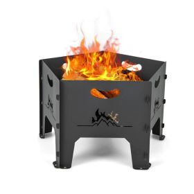 Portable Stove Fire Pit – Durable, Multi-Fuel & Adventure-Ready (Type: Style A, Color: black)