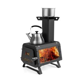 Portable Stove Fire Pit – Durable, Multi-Fuel & Adventure-Ready (Type: Style B, Color: black)
