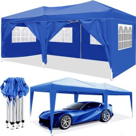 10'x20' EZ Pop Up Canopy Tent w/ Carry Bag & Weight Bags (Color: Blue)