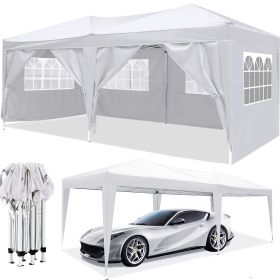 10'x20' EZ Pop Up Canopy Tent w/ Carry Bag & Weight Bags (Color: White)