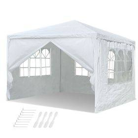 3mx3m Wedding Gazebo Tent with 4 Sidewalls (Color: As Picture)