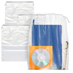 Clear Drawstring Bag (Color: Clear)