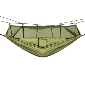 2-Person Camping Hammock with Mosquito Net (Color: Green)