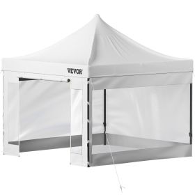 VEVOR Pop Up Canopy Tent, 10 x 10 FT,  Removable Sidewalls (Color: White, size: 10 x 10 ft)