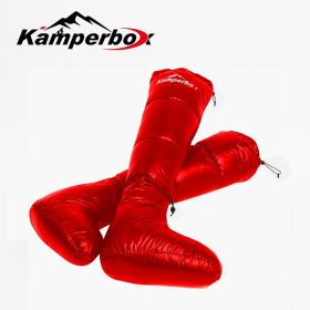 AQL3 Down Camping Boots, Insulated Sleeping Bag Socks (colour: Longsocks Red)