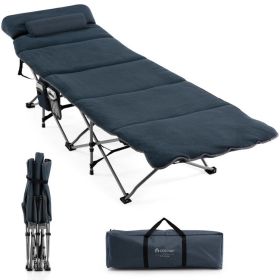 Folding Camping Cot with Mattress – Sleep Like a Pro Anywhere (Color: Blue)