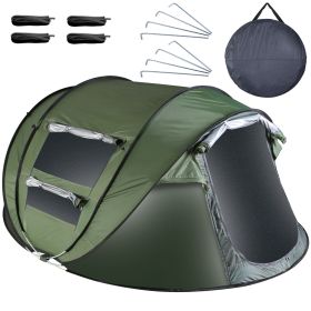 Waterproof Pop Up Tent Automatic Setup Camping Tent w/ Bag (Type: Green_5_8Person_Standard)