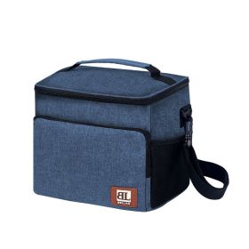 Leakproof Lunch Cooler Bag with Adjustable Shoulder Strap (Color: Navy)