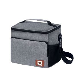 Leakproof Lunch Cooler Bag with Adjustable Shoulder Strap (Color: Gray)
