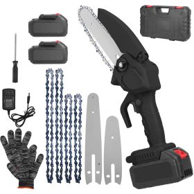 Handheld Cordless Electric Mini Chainsaw (Color: black)