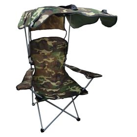 Foldable Beach Canopy Chair – Sun Protection & Comfort (Color: Camouflage)