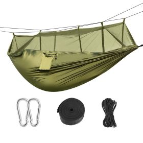 Camping Hammock w/ Mosquito Net Portable Double Hammock (Color: ArmyGreen)