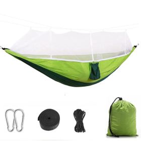 Camping Hammock w/ Mosquito Net Portable Double Hammock (Color: DoubleGreen)