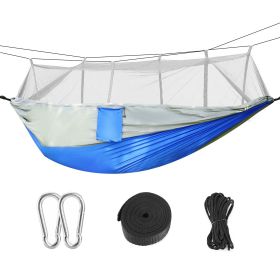 Camping Hammock w/ Mosquito Net Portable Double Hammock (Color: GreyBlue)
