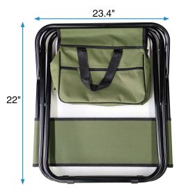 Set of 3, Folding Outdoor Camping Table and Chairs Set (Color: as Pic)
