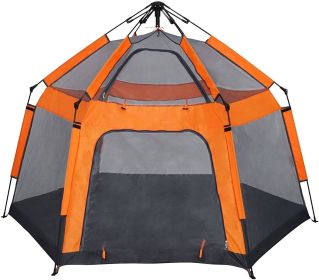 Kids Play Tent Pop Up Portable Hexagon Playhouse (Color: as Pic)