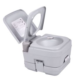 Lightweight Portable Toilet, 2.6 Gallon Flushable Camping Toilet (Color: as Pic)