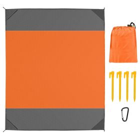 Foldable Sand Proof Camping Beach Mat, Picnic Blanket (Color: Orange, size: L)