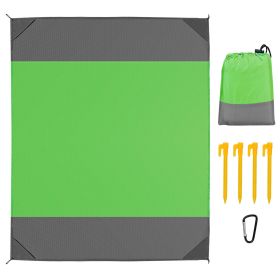 Foldable Sand Proof Camping Beach Mat, Picnic Blanket (Color: Green, size: L)