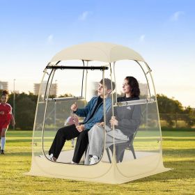 Instant Pop up Sports Tent with Carrying Bag and Floor Mat (Color: Beige, size: S)