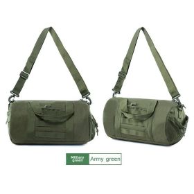 Men's large-capacity wet and dry separation sports gym bag (Color: Army Green)