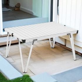 Folding Camping Table Picnic Table with Storage Bag (Color: Silver)