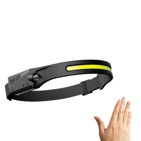 COB LED Rechargeable Headlamp with Motion Sensor (Electrical outlet: USB, Color: 2PCBlack)