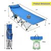 Folding Camping Cot with Side Pocket Detachable Headrest
