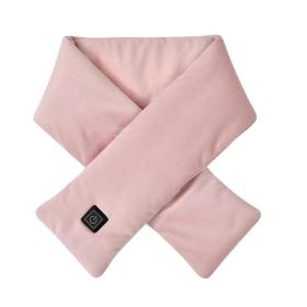 Electric Heated Winter Scarves Adjust Temperature Heating (Color: pink)