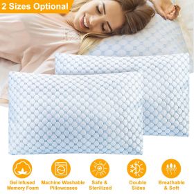 Cooling Memory Foam Pillow – 2-Pack Queen Size (size: 2Pcs_Queen)